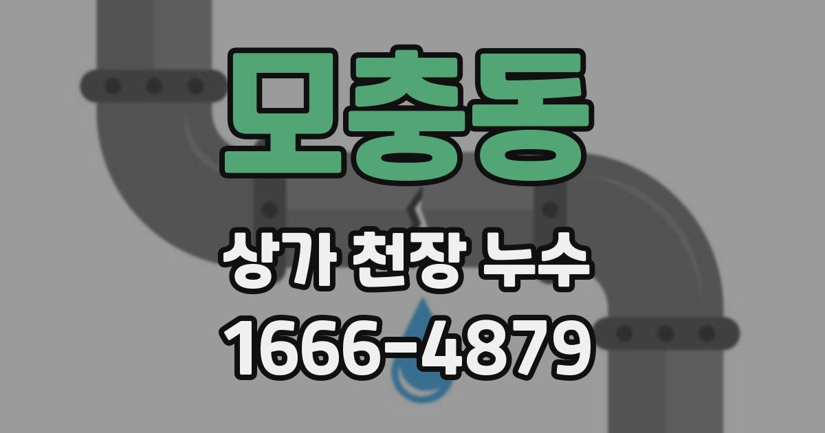 모충동 상가 천장 누수