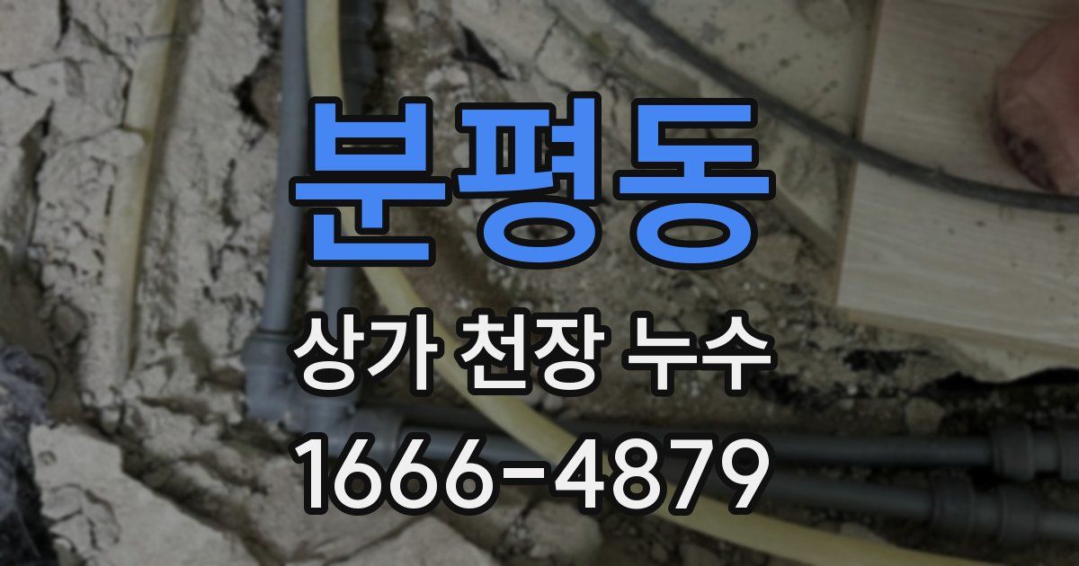 분평동 상가 천장 누수