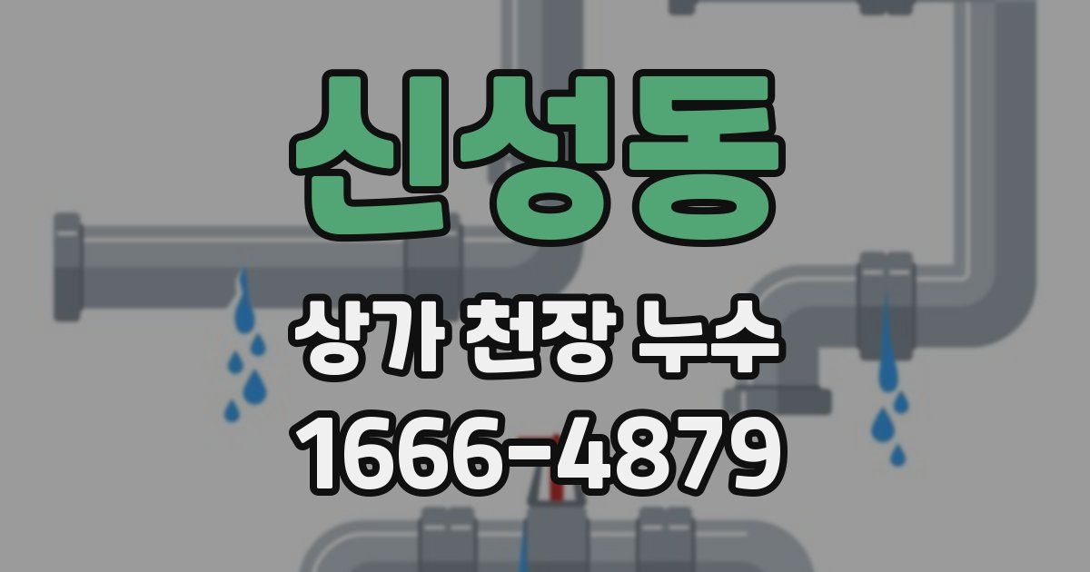 신성동 상가 천장 누수