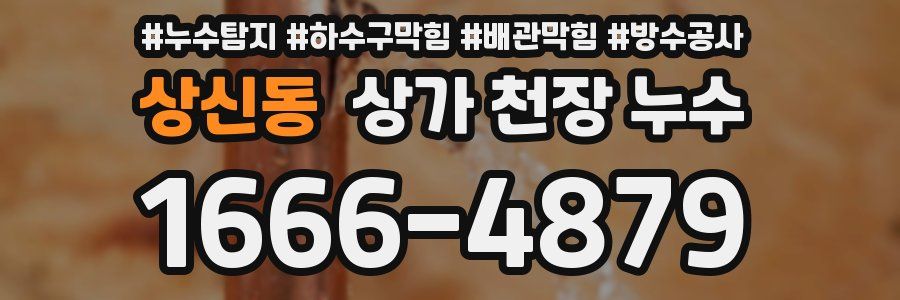 상신동 상가 천장 누수