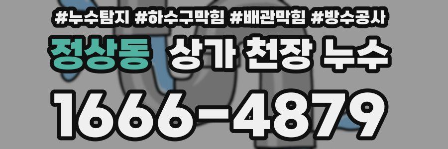 정상동 상가 천장 누수