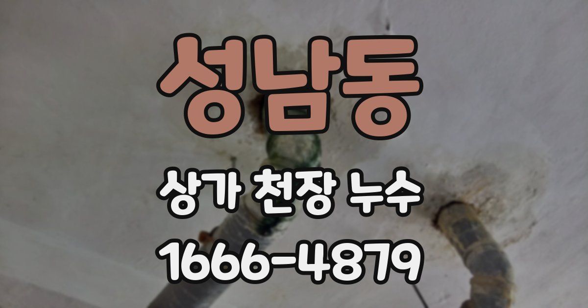 성남동 상가 천장 누수