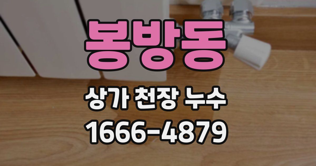 봉방동 상가 천장 누수