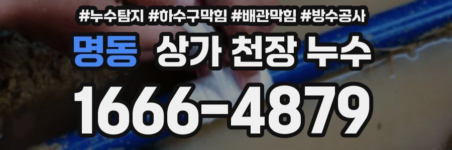명동 상가 천장 누수