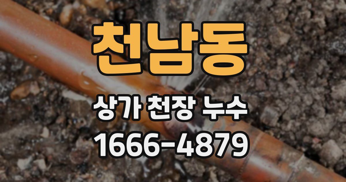 천남동 상가 천장 누수