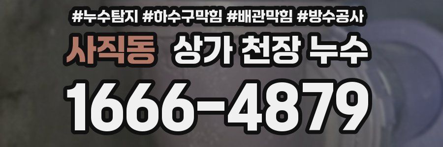 사직동 상가 천장 누수