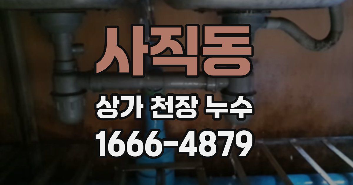 사직동 상가 천장 누수