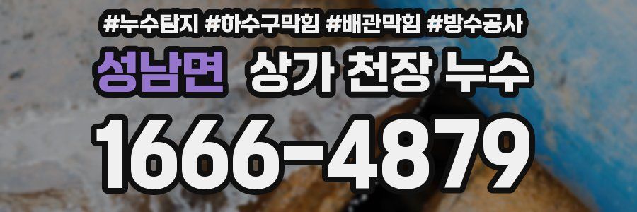성남면 상가 천장 누수