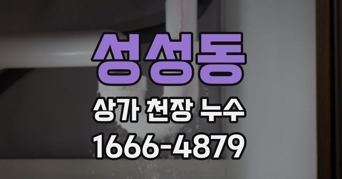 성성동 상가 천장 누수