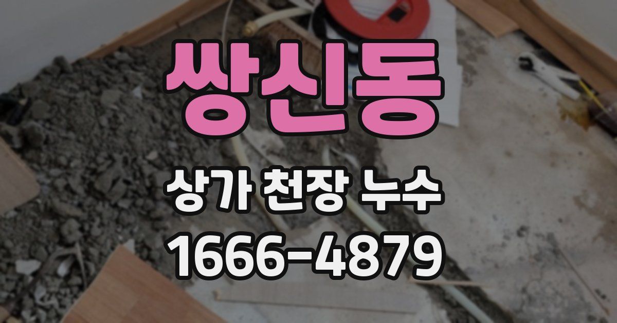 쌍신동 상가 천장 누수