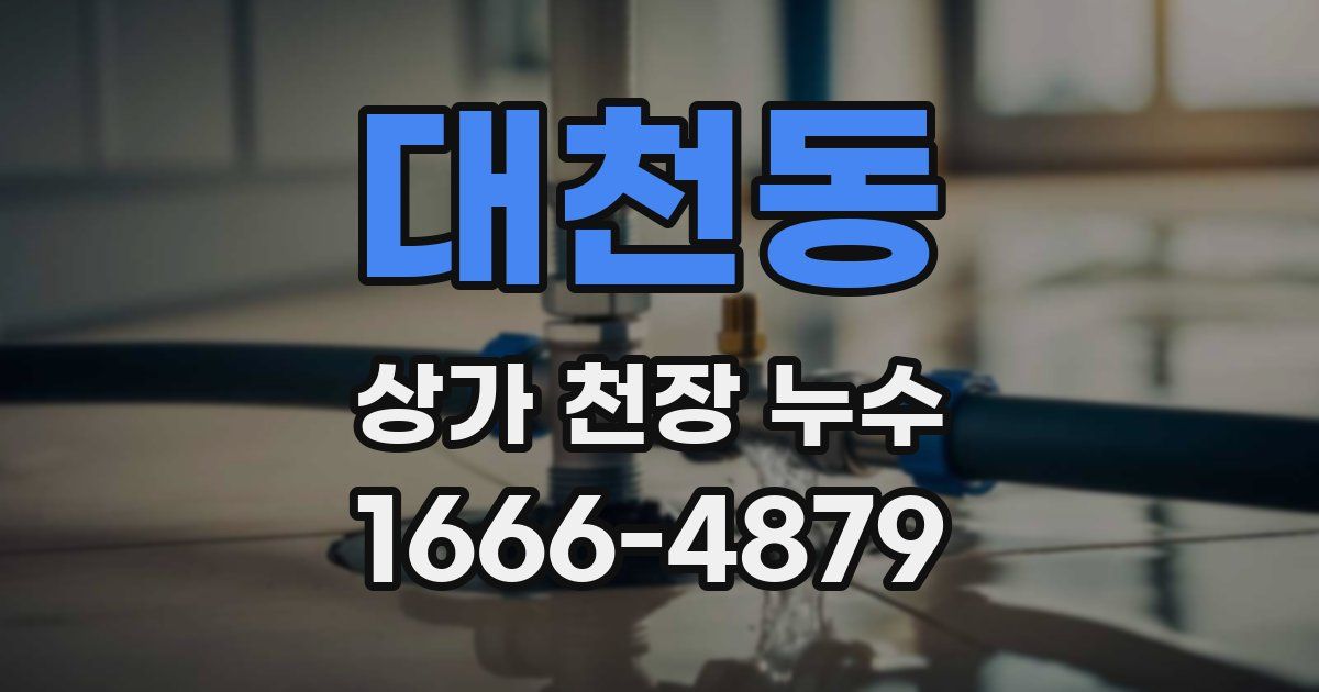 대천동 상가 천장 누수