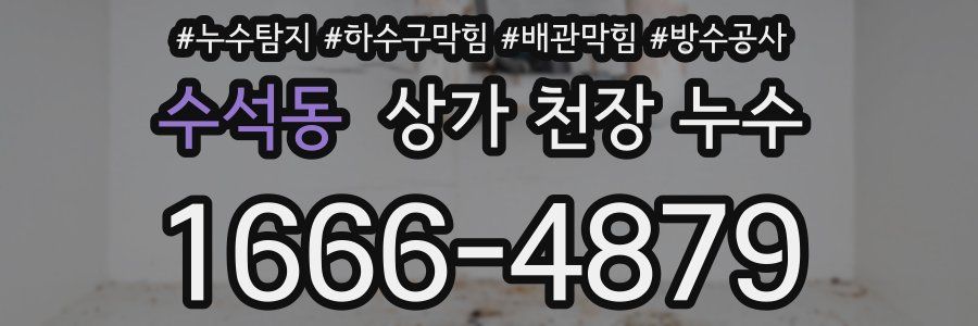 수석동 상가 천장 누수