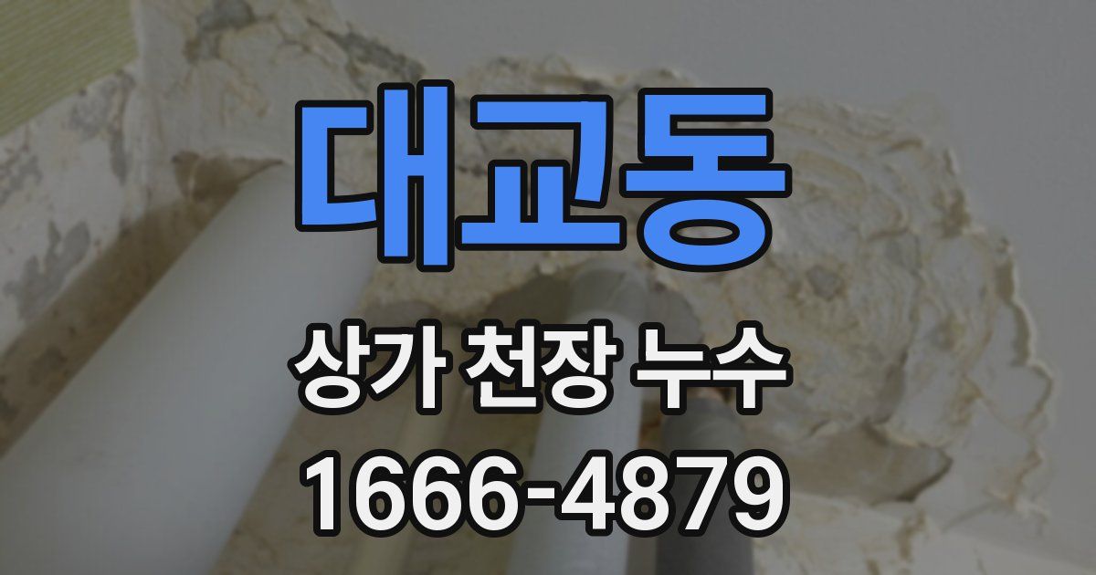 대교동 상가 천장 누수