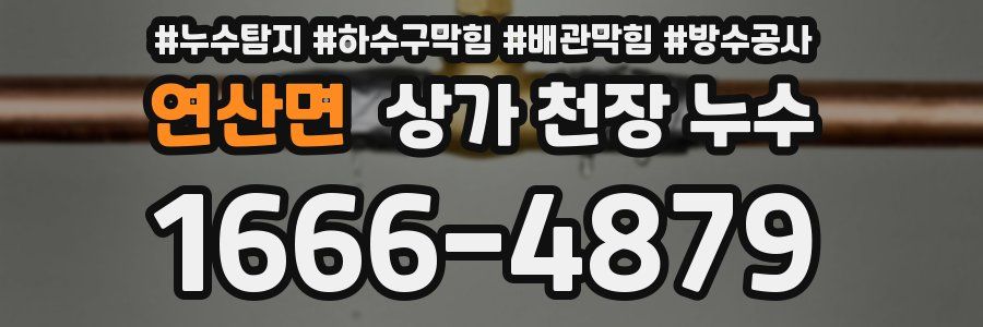 연산면 상가 천장 누수