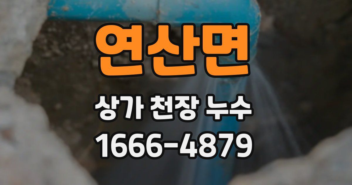 연산면 상가 천장 누수