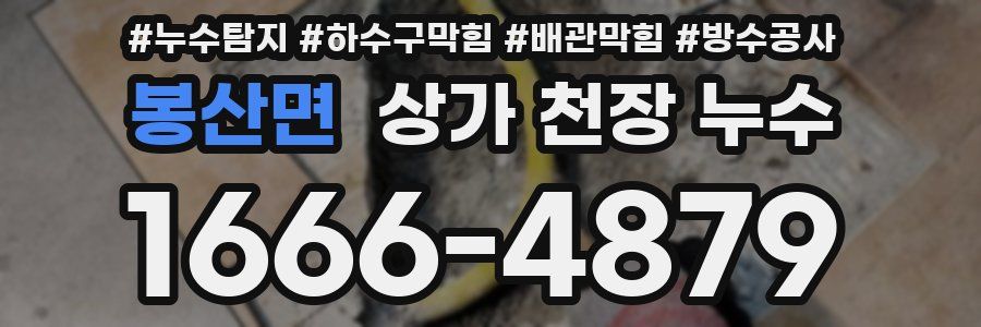 봉산면 상가 천장 누수