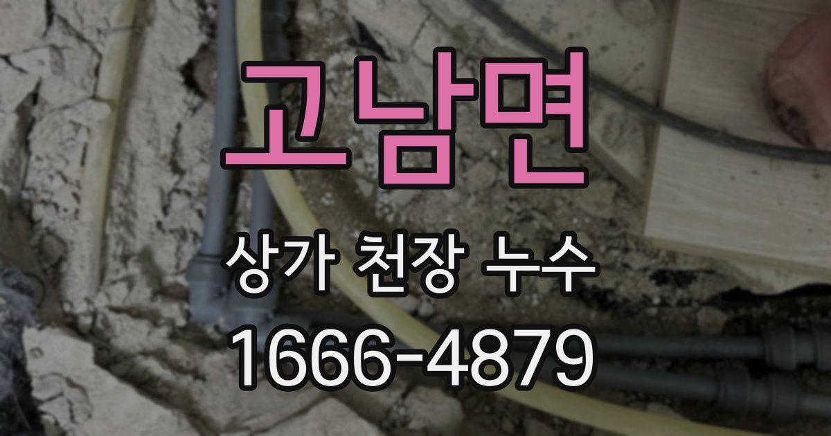 고남면 상가 천장 누수