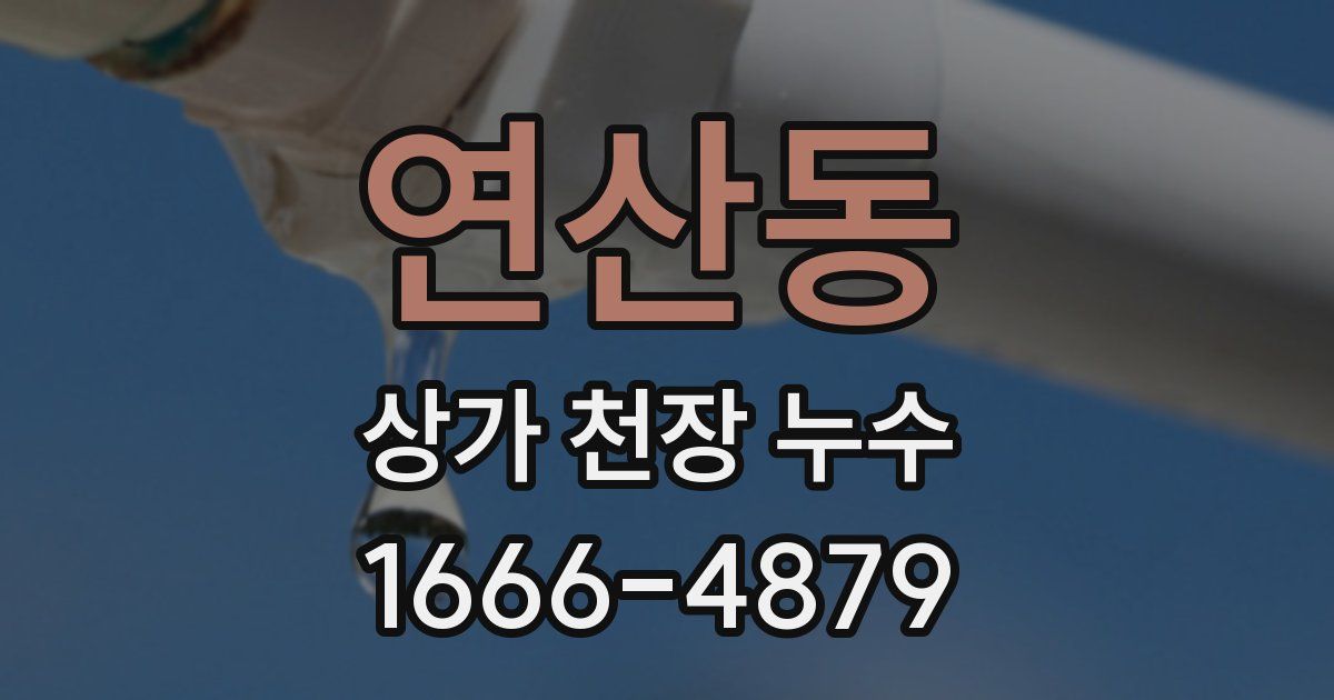 연산동 상가 천장 누수