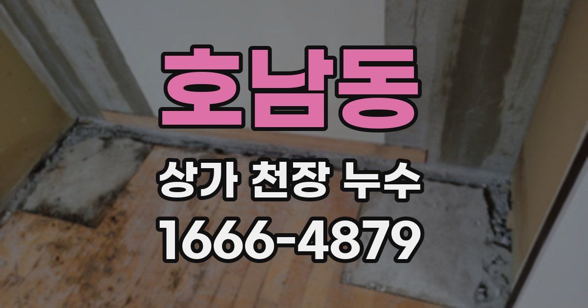 호남동 상가 천장 누수