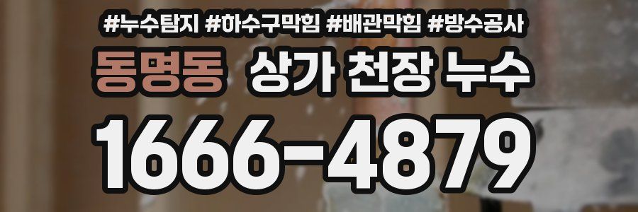 동명동 상가 천장 누수