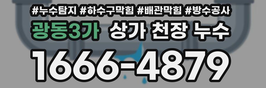 광동3가 상가 천장 누수