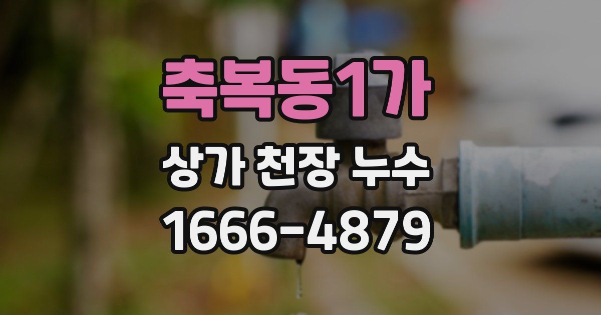 축복동1가 상가 천장 누수