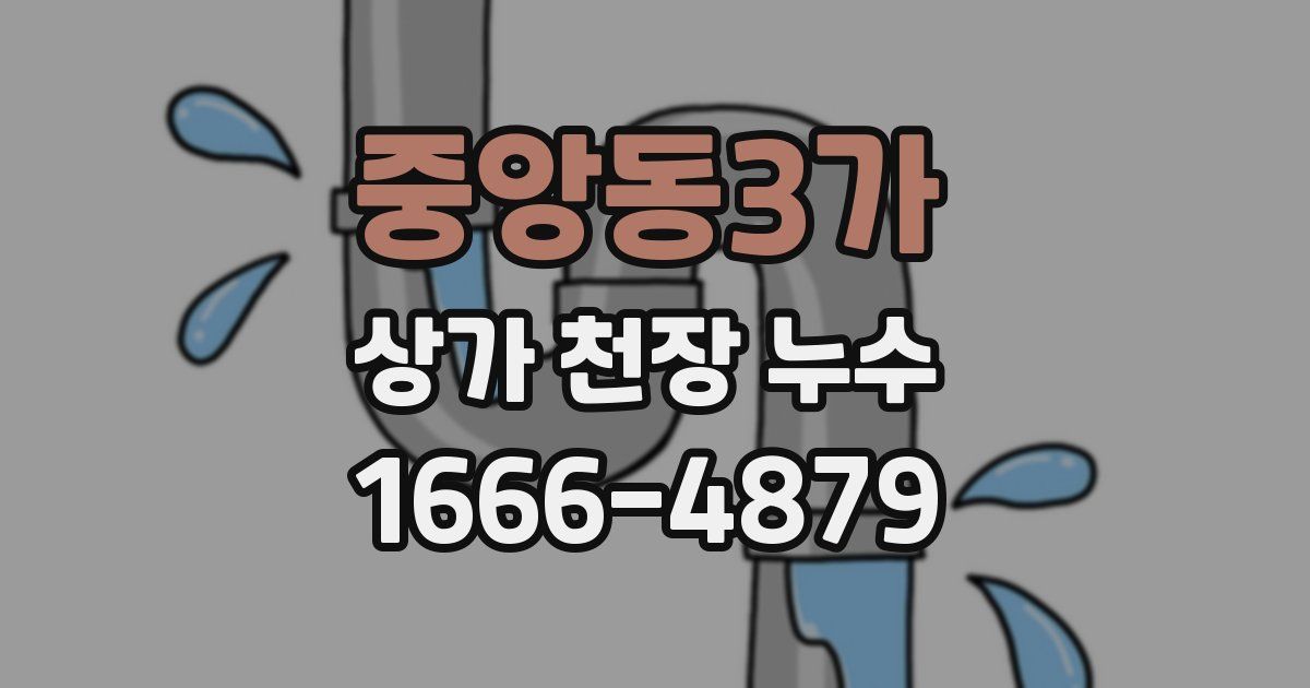 중앙동3가 상가 천장 누수