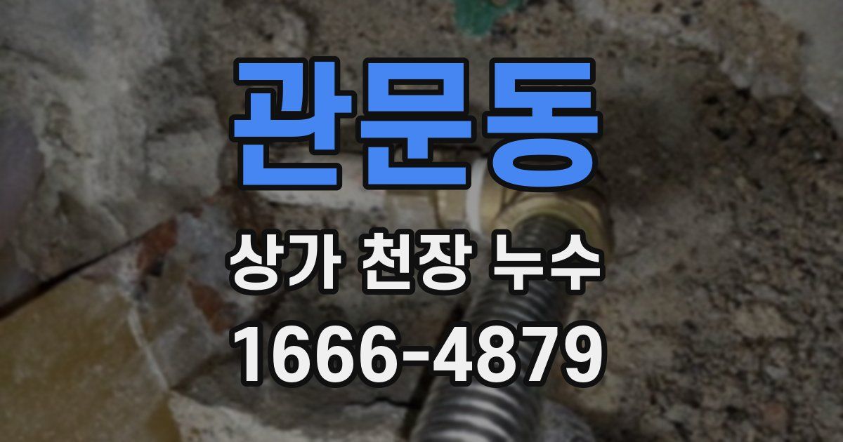 관문동 상가 천장 누수