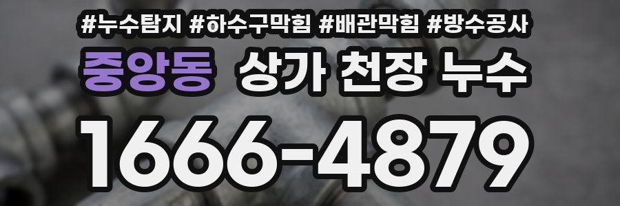 중앙동 상가 천장 누수