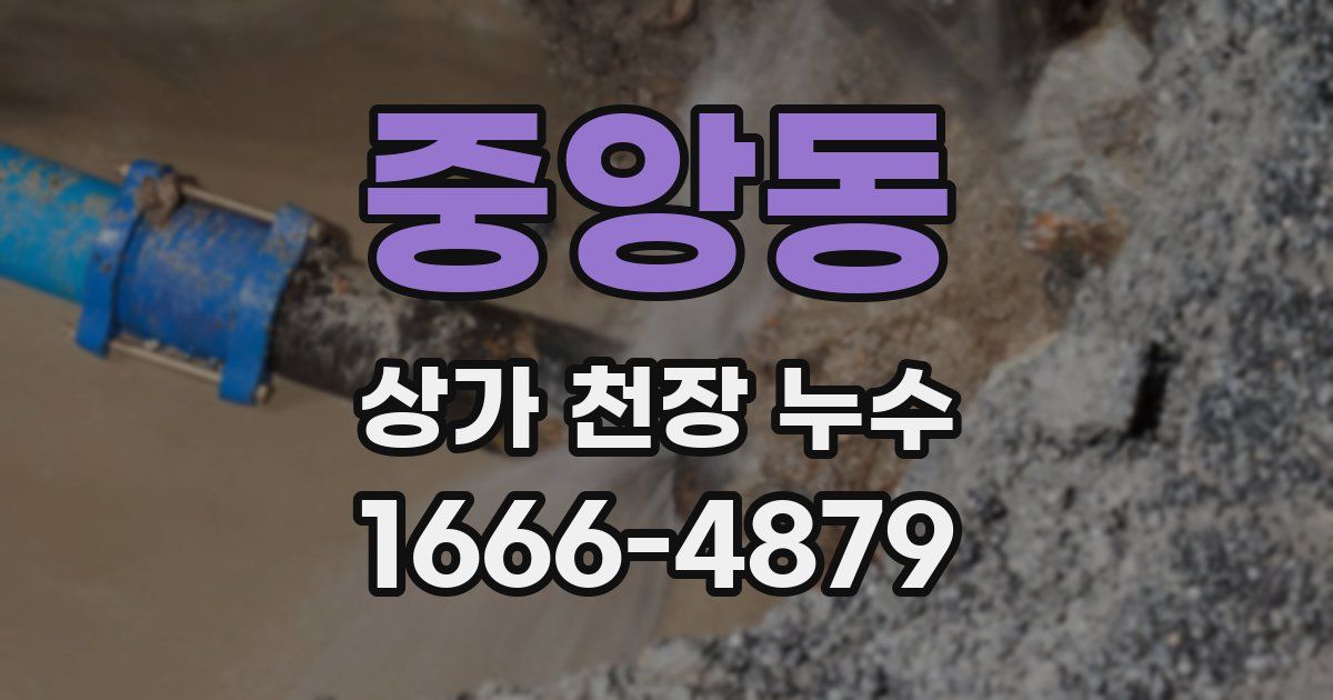 중앙동 상가 천장 누수