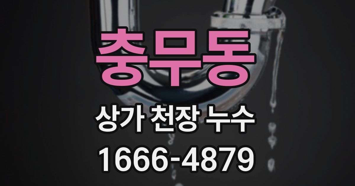 충무동 상가 천장 누수