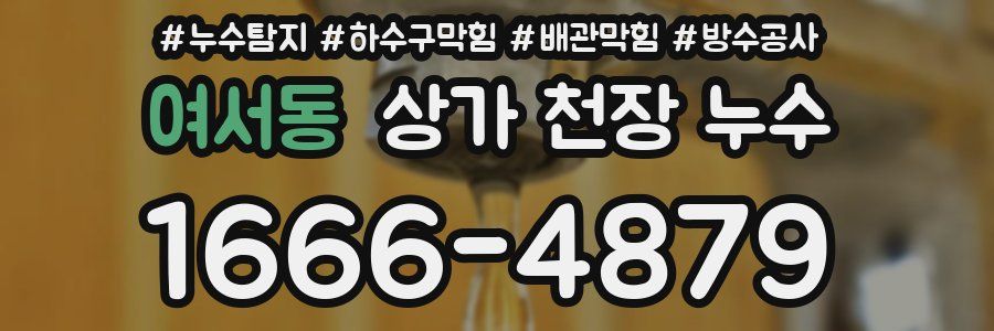 여서동 상가 천장 누수