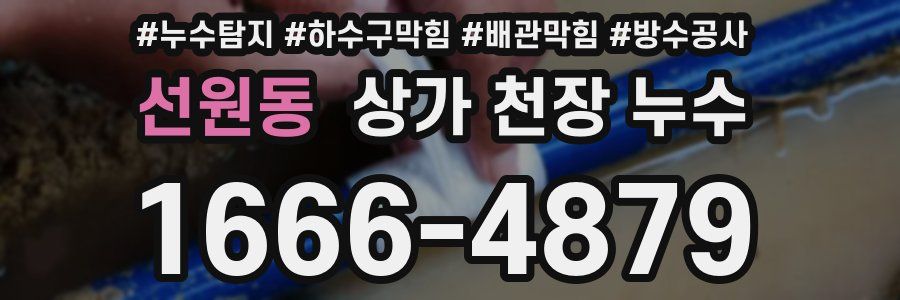 선원동 상가 천장 누수