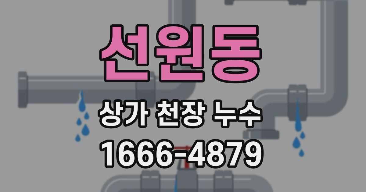 선원동 상가 천장 누수