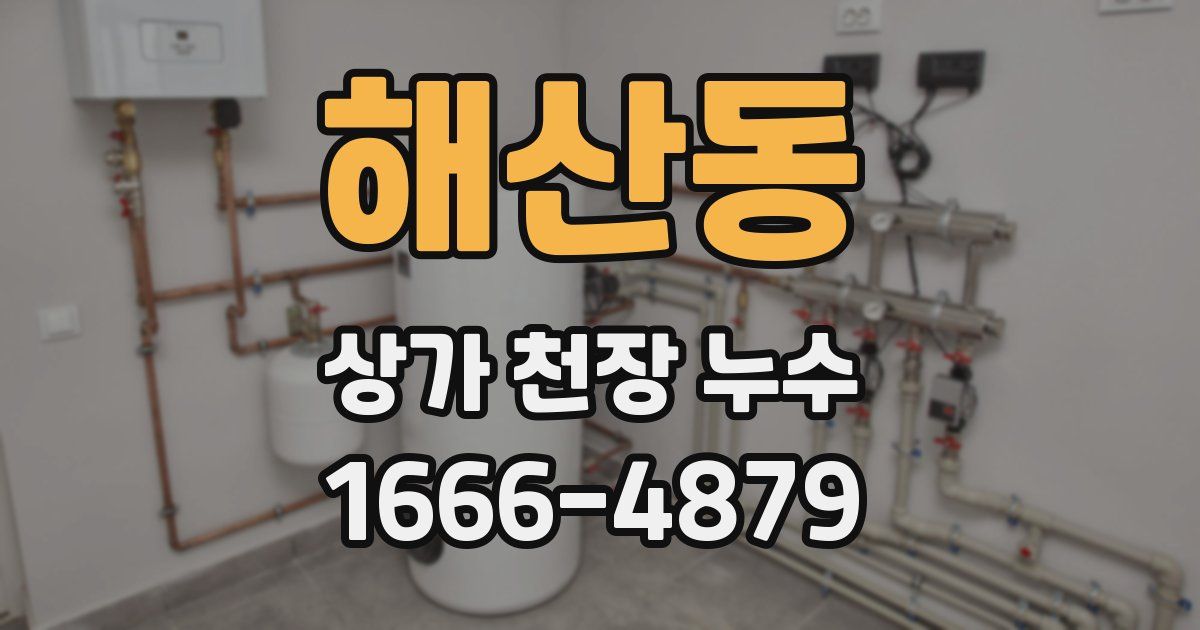 해산동 상가 천장 누수