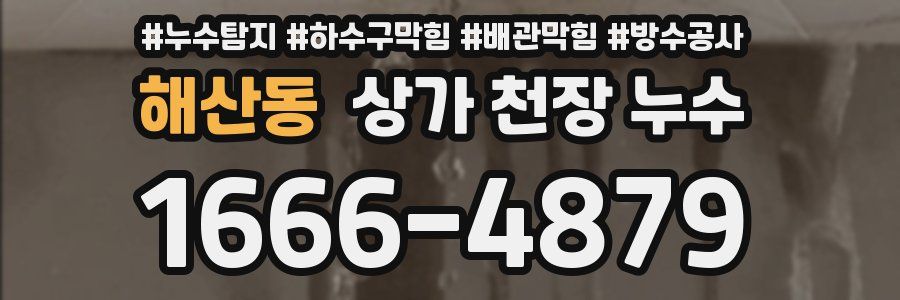 해산동 상가 천장 누수