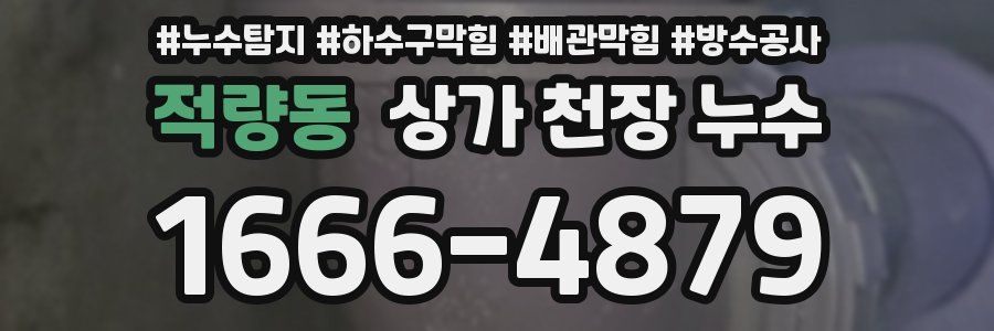 적량동 상가 천장 누수