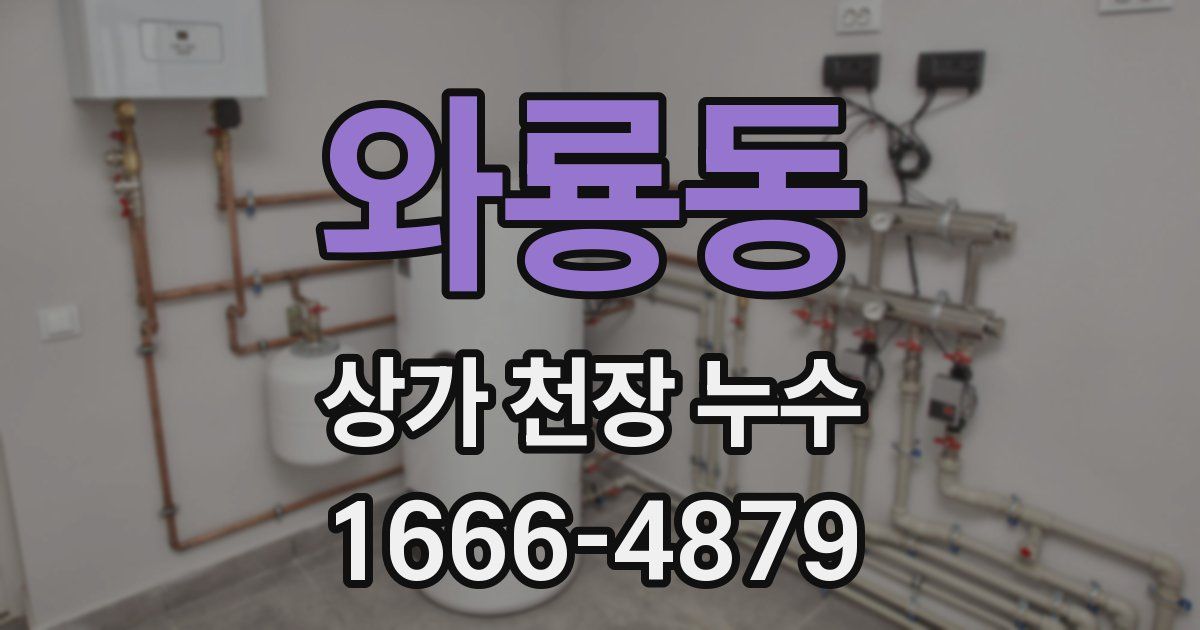 와룡동 상가 천장 누수