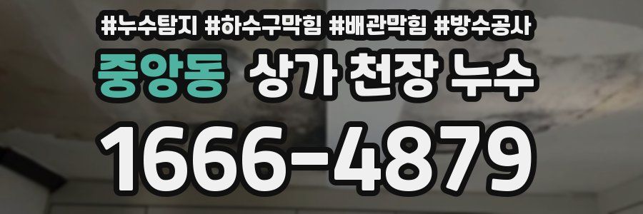 중앙동 상가 천장 누수
