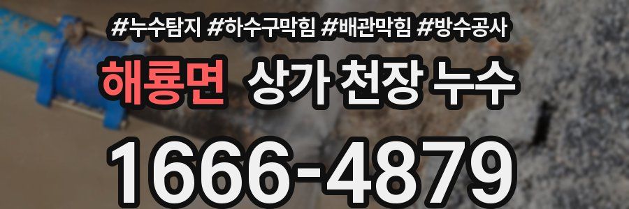 해룡면 상가 천장 누수