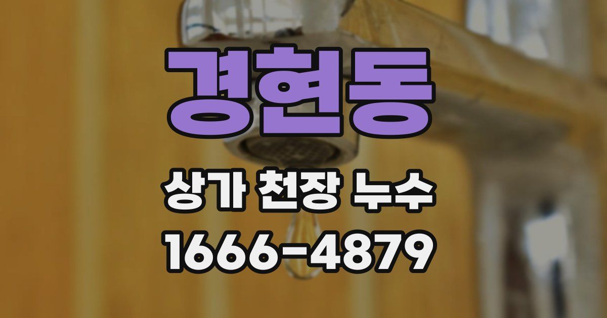 경현동 상가 천장 누수