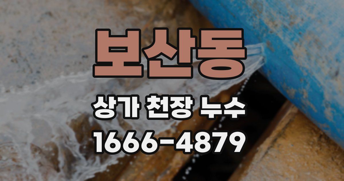 보산동 상가 천장 누수