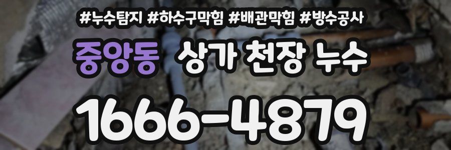 중앙동 상가 천장 누수