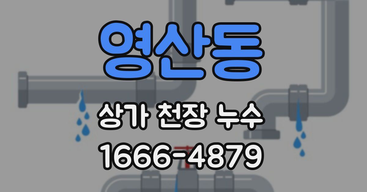 영산동 상가 천장 누수