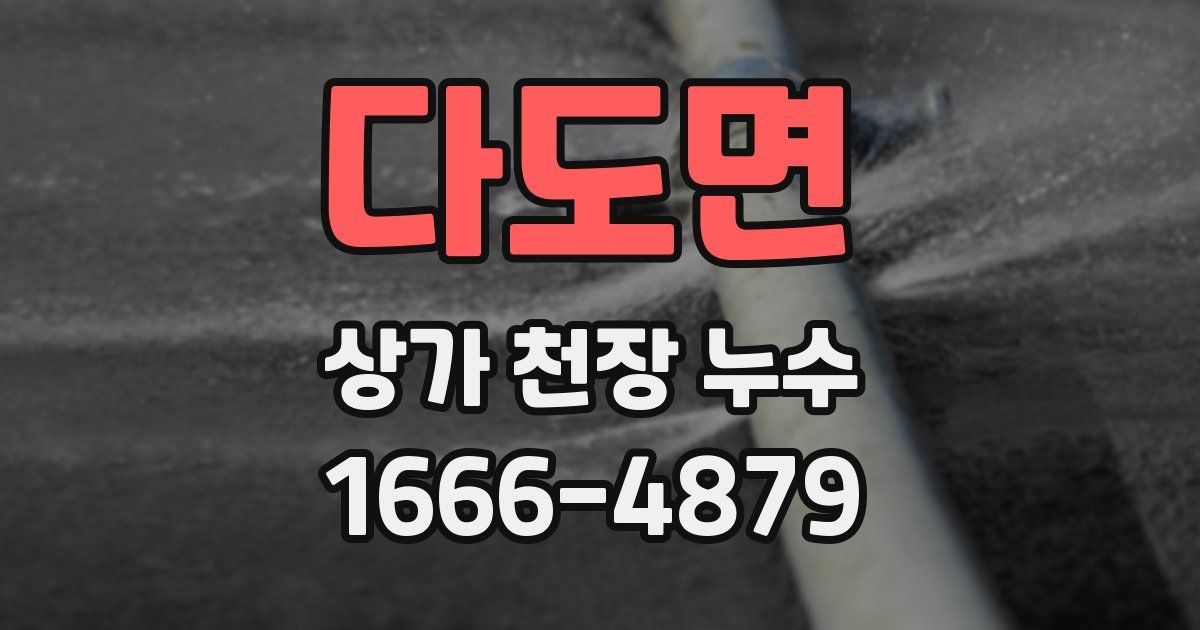 다도면 상가 천장 누수