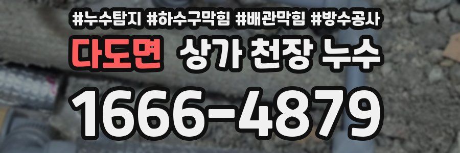 다도면 상가 천장 누수