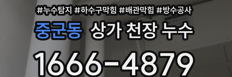 중군동 상가 천장 누수