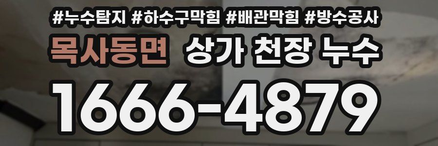 목사동면 상가 천장 누수