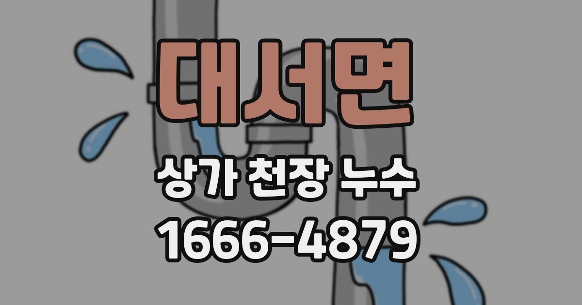 대서면 상가 천장 누수