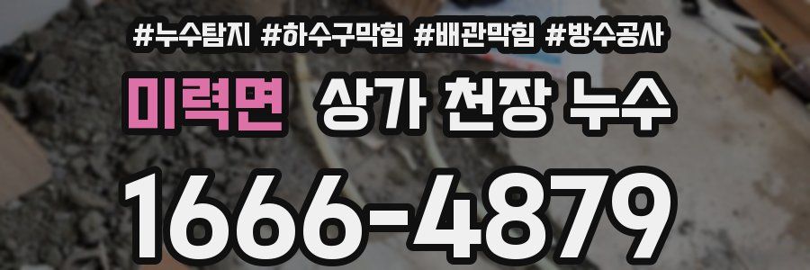 미력면 상가 천장 누수